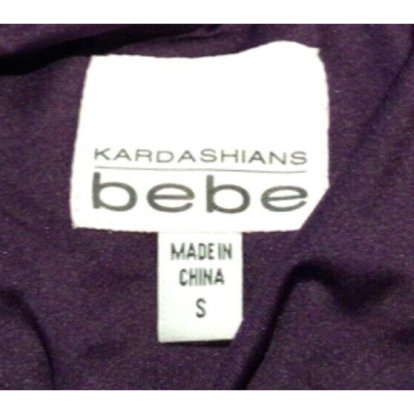 Bebe Kardashians Purple Stretch Ruched Cut Out 1 Sleeve Bodycon Dress Size S - Picture 3 of 4